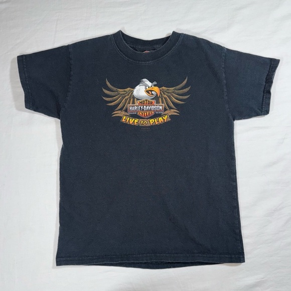 Harley-Davidson Other - Harley-Davidson Kids Black Live To Play Eagle Graphic T-Shirt Size Small